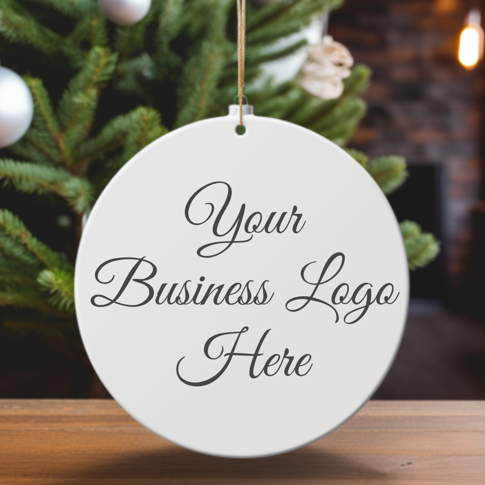 Personalized Custom Business Logo Christmas Circle Ornament