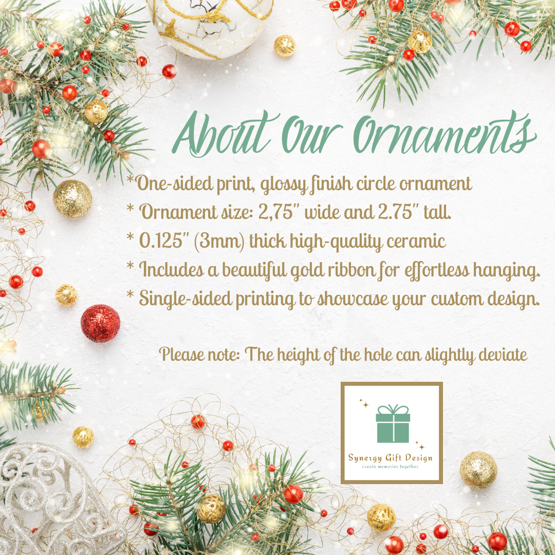 Personalized Custom Business Logo Christmas Circle Ornament