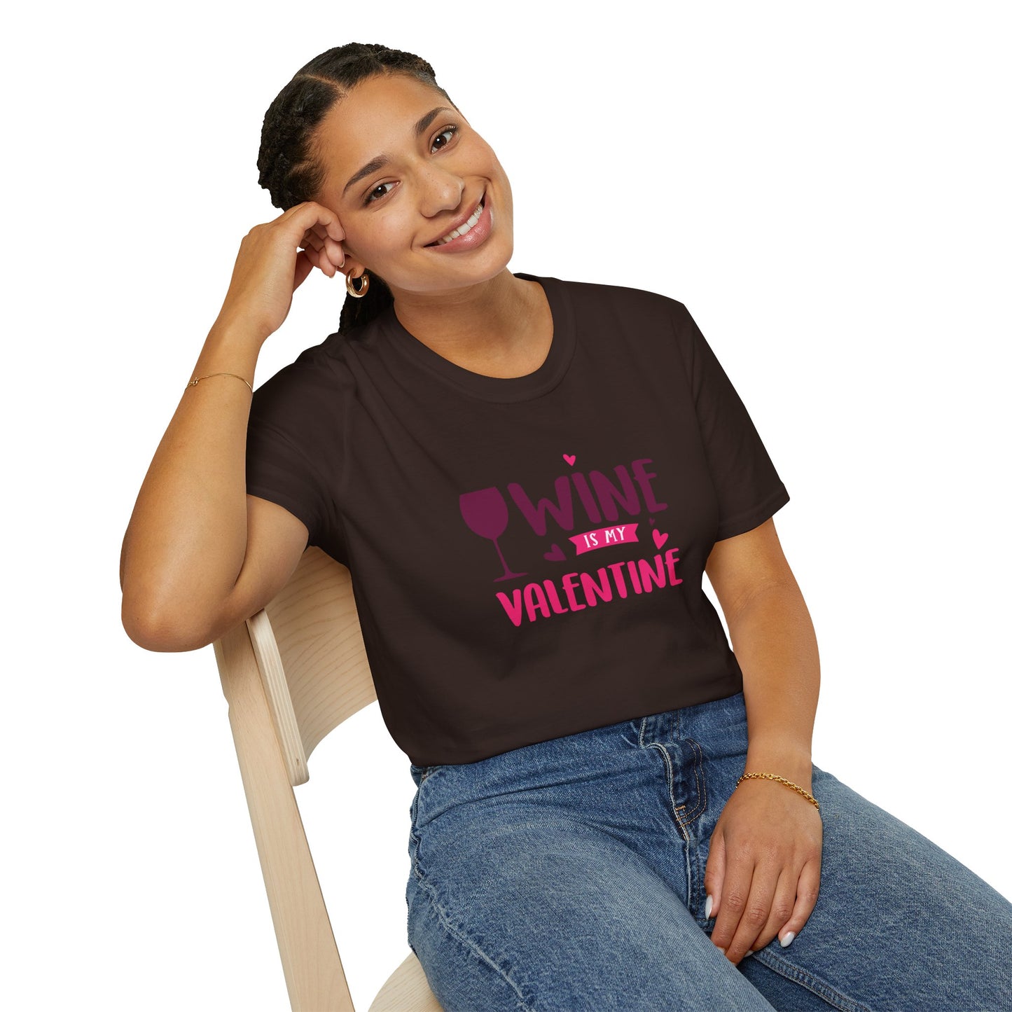 Wine is My Valentine Unisex Softstyle T-Shirt