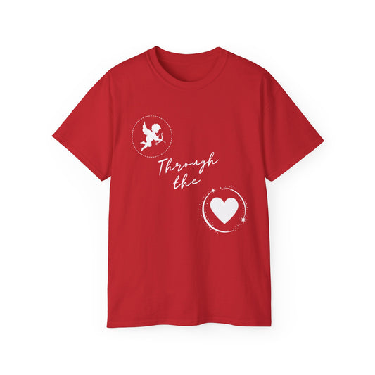 "Shot through the Heart" Valentine Unisex Ultra Cotton Tee- sized up to 5x