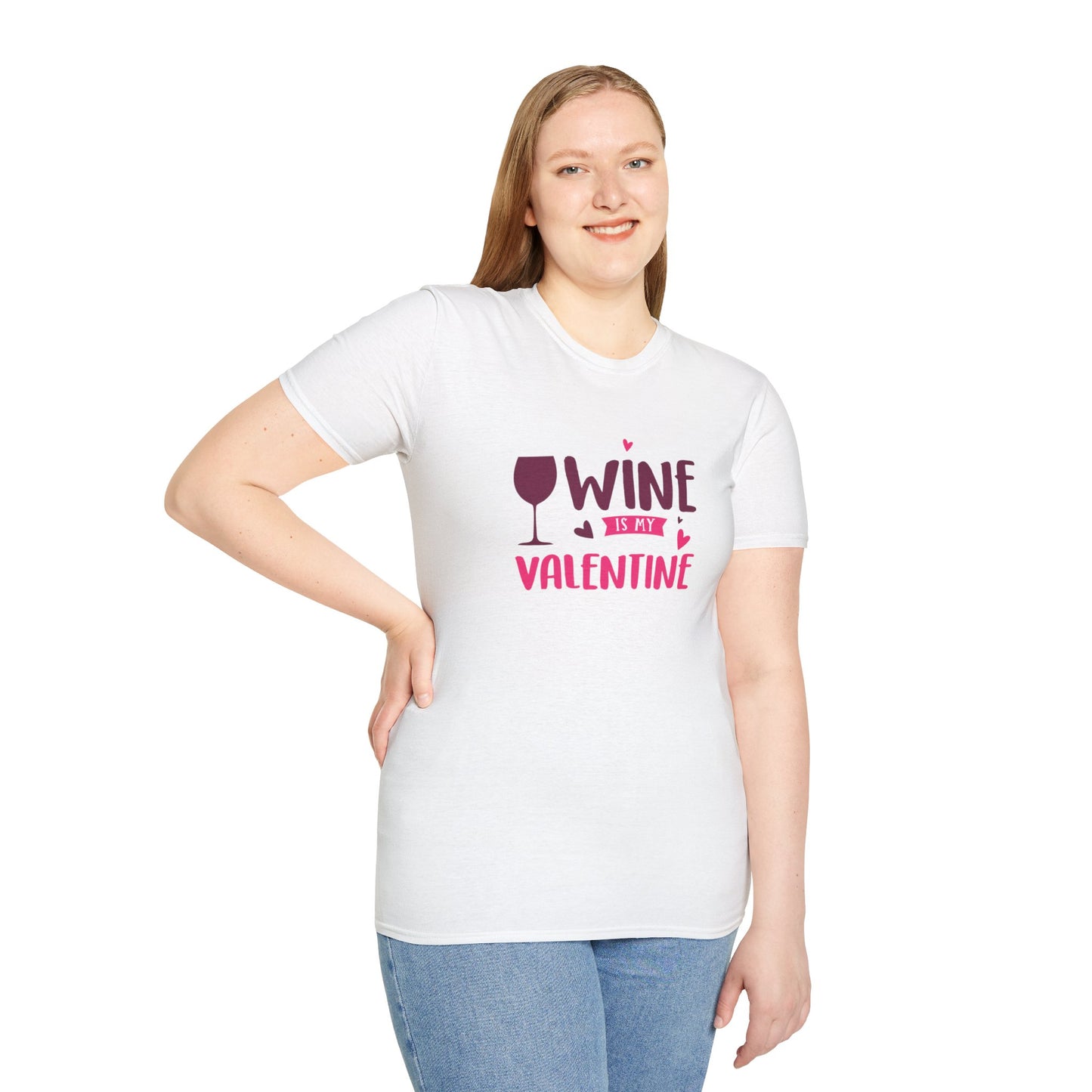 Wine is My Valentine Unisex Softstyle T-Shirt