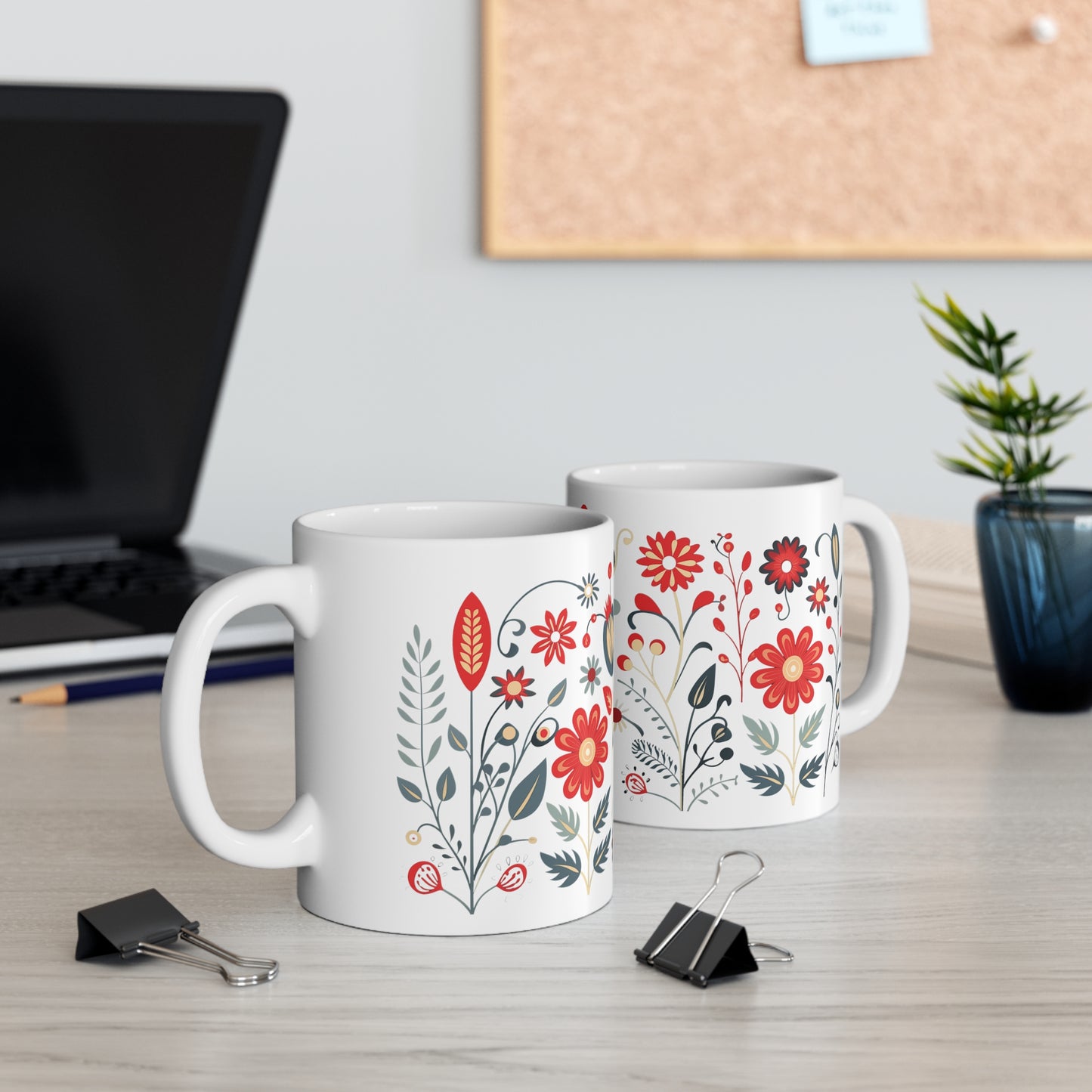 Ceramic Floral Mug 11oz