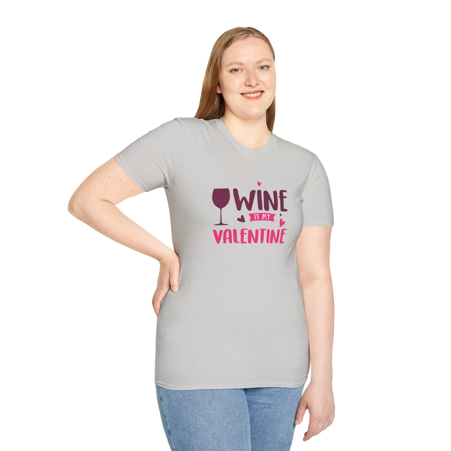 Wine is My Valentine Unisex Softstyle T-Shirt