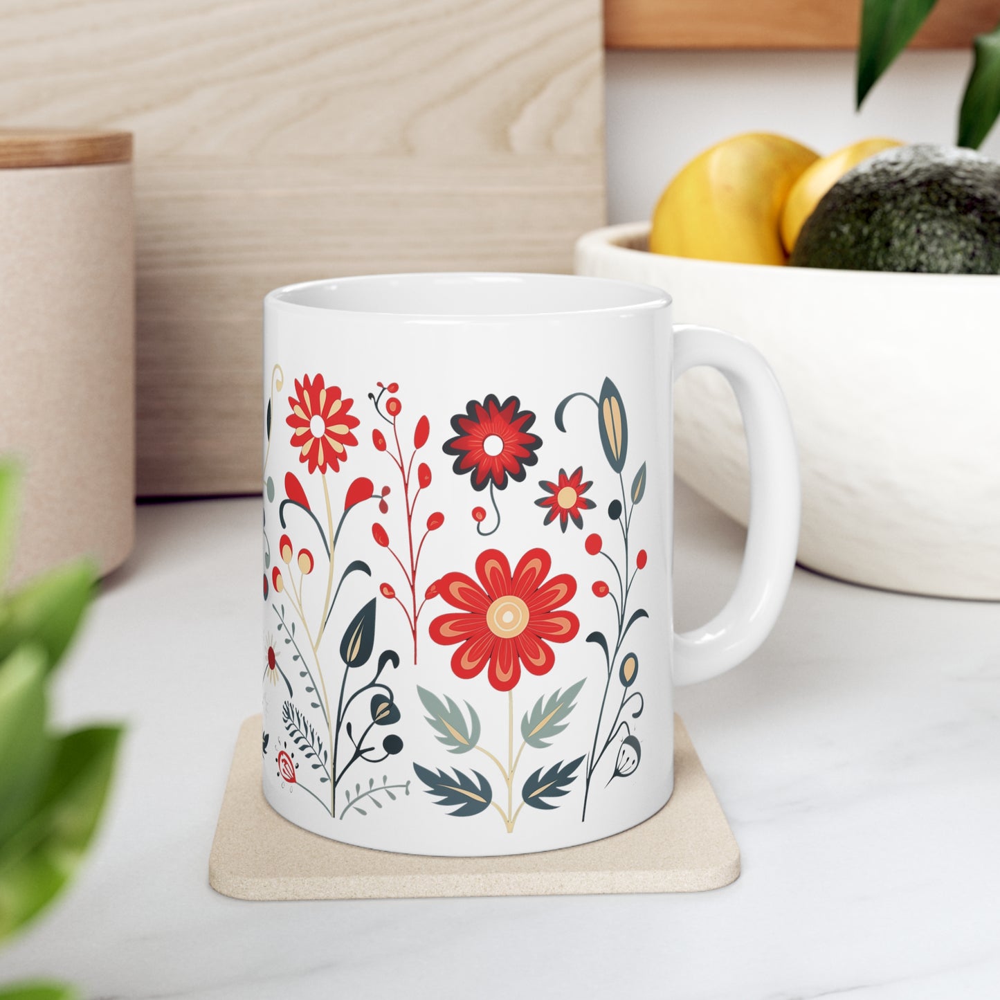 Ceramic Floral Mug 11oz