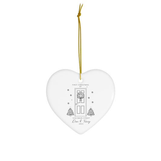 First Christmas at Home Heart Shape Ceramic Ornament