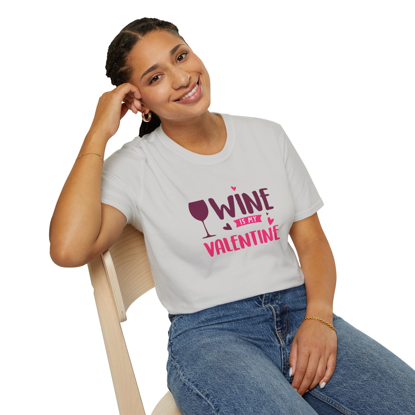 Wine is My Valentine Unisex Softstyle T-Shirt