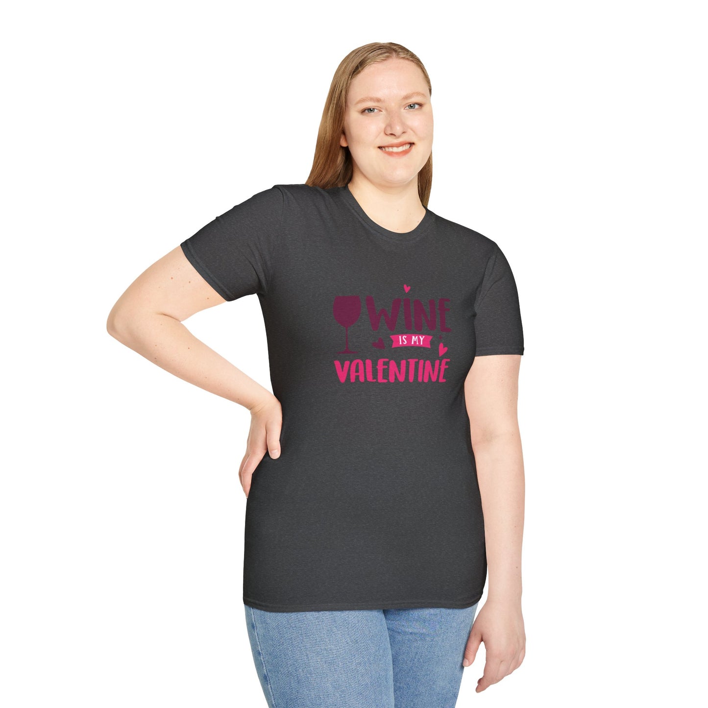 Wine is My Valentine Unisex Softstyle T-Shirt