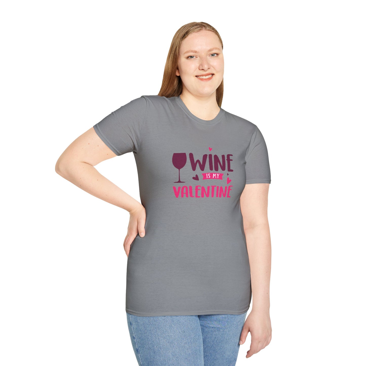 Wine is My Valentine Unisex Softstyle T-Shirt