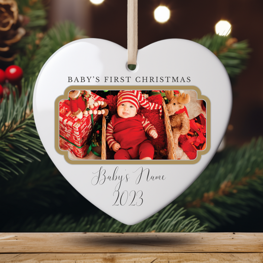 Baby's First Christmas Heart Ornament