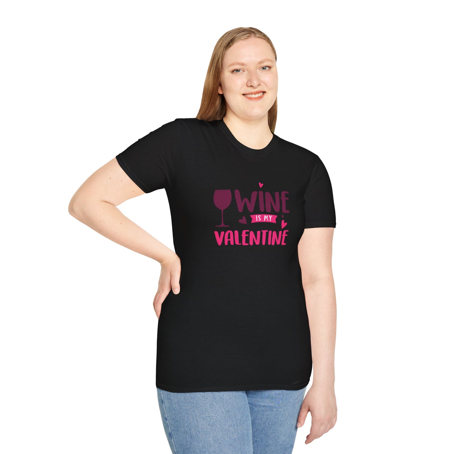 Wine is My Valentine Unisex Softstyle T-Shirt