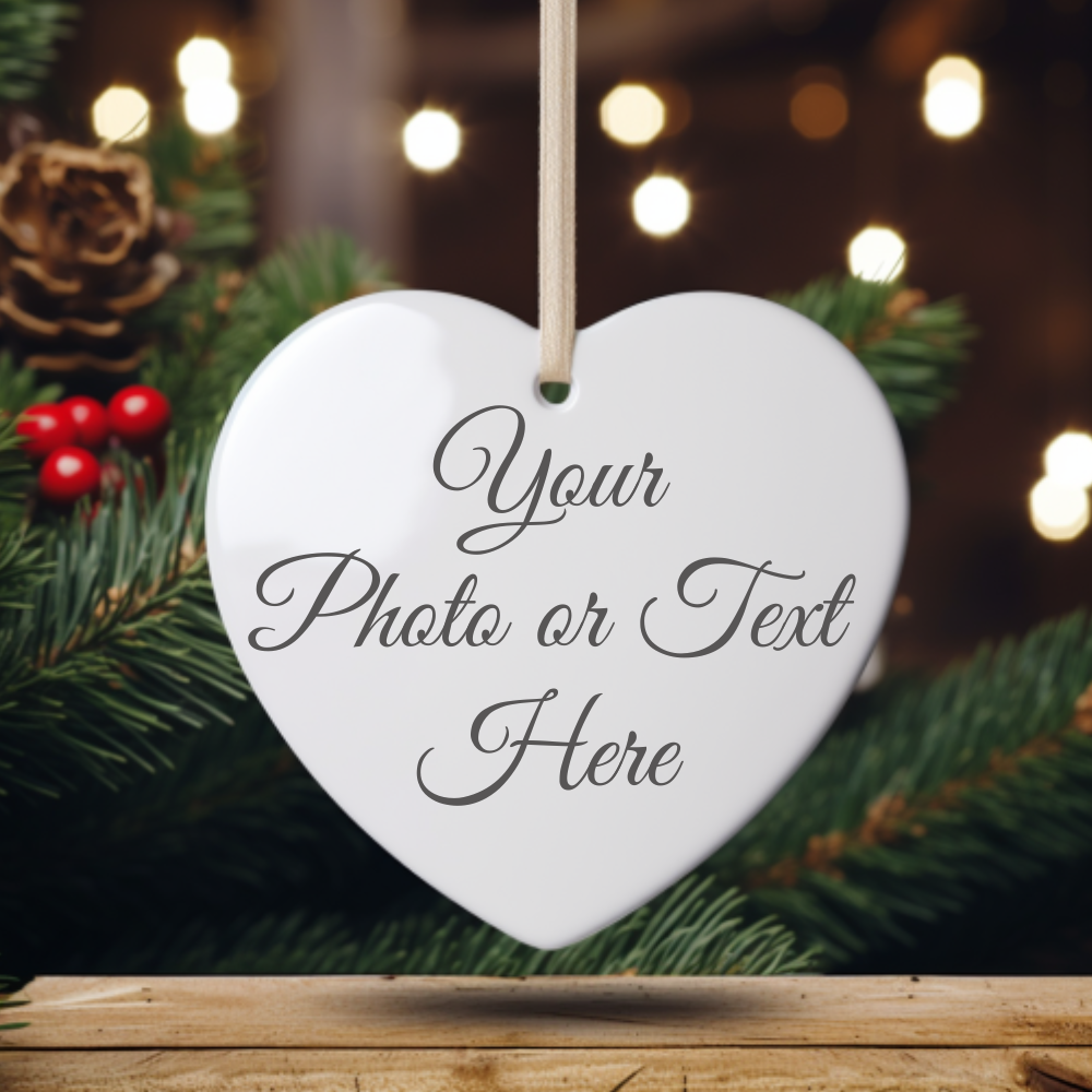 Personalized Custom Christmas Heart Ornament