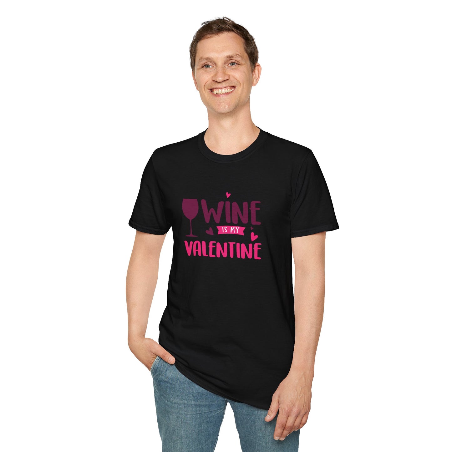 Wine is My Valentine Unisex Softstyle T-Shirt