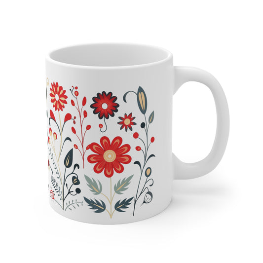 Ceramic Floral Mug 11oz