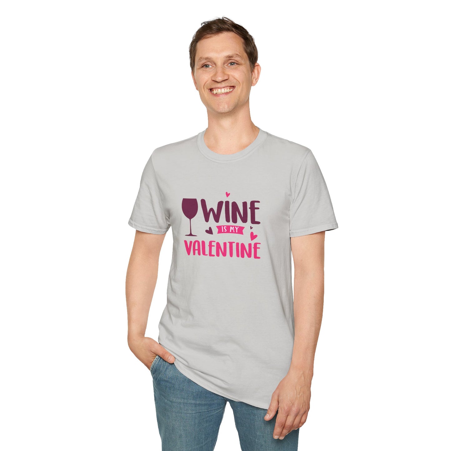 Wine is My Valentine Unisex Softstyle T-Shirt