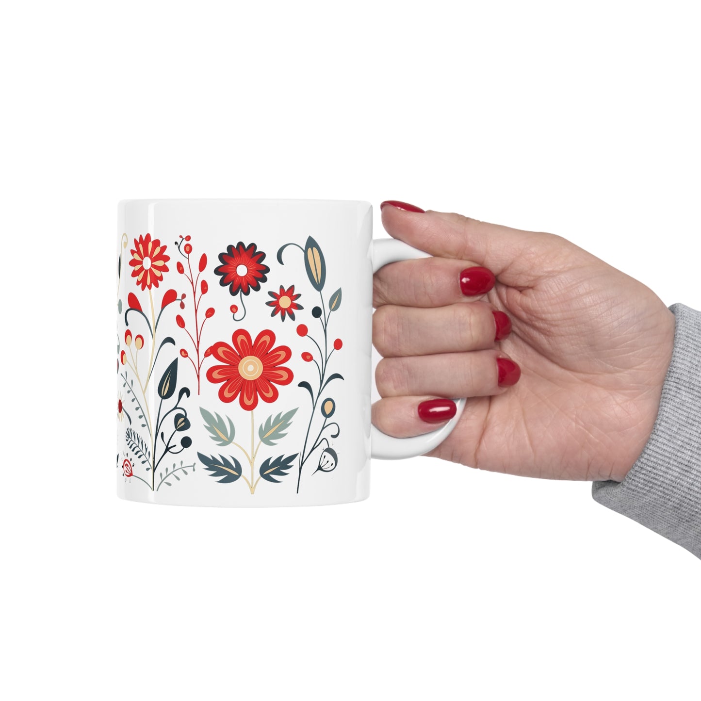 Ceramic Floral Mug 11oz