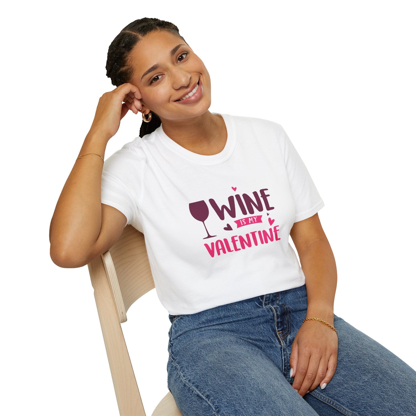 Wine is My Valentine Unisex Softstyle T-Shirt