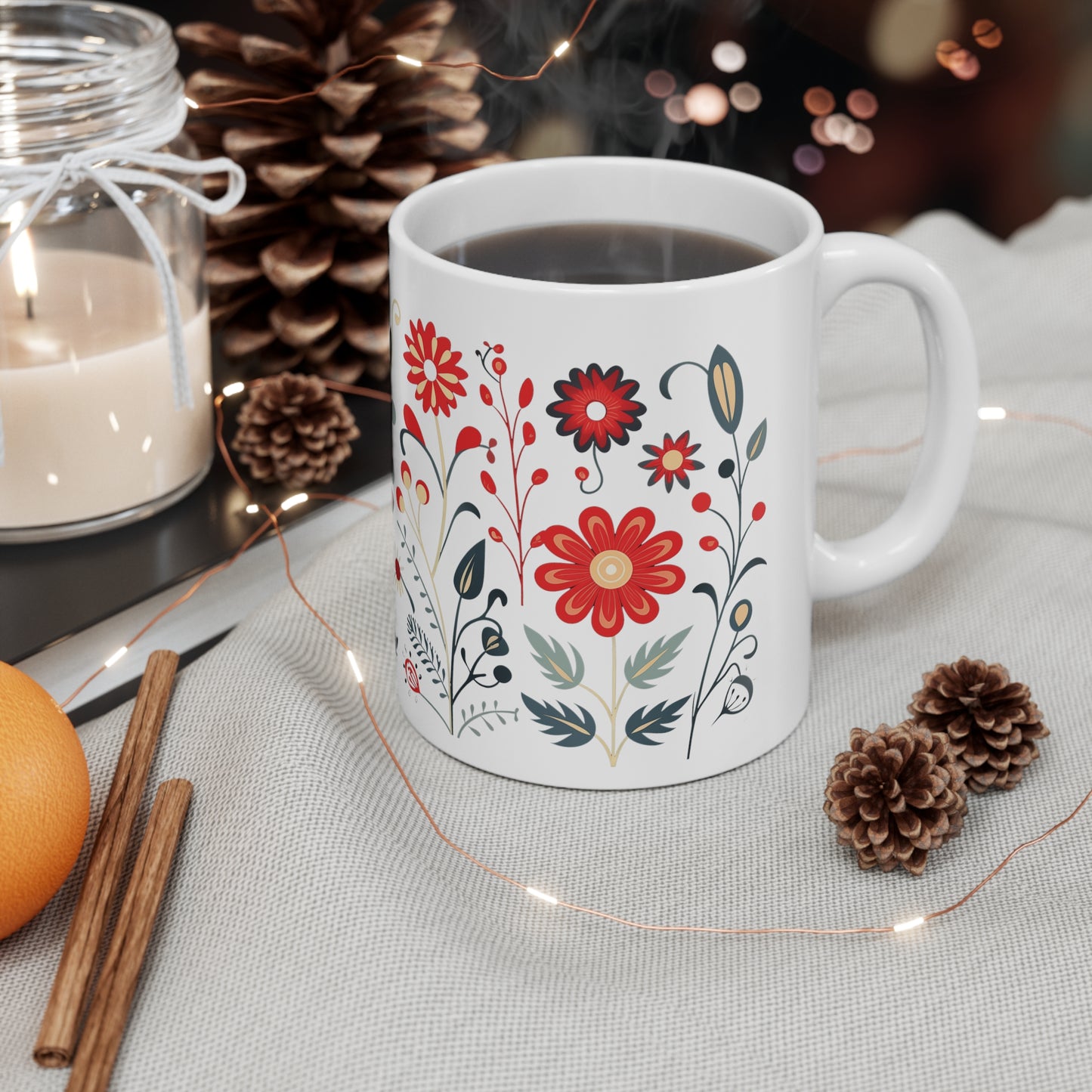 Ceramic Floral Mug 11oz