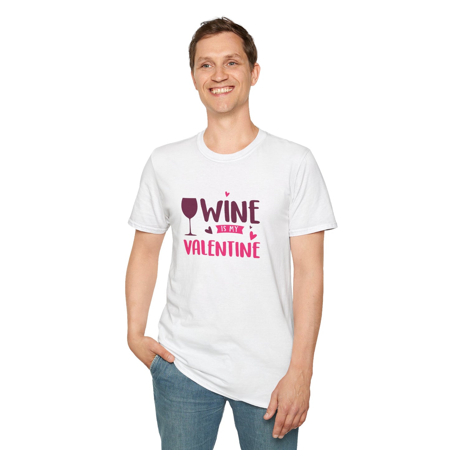 Wine is My Valentine Unisex Softstyle T-Shirt