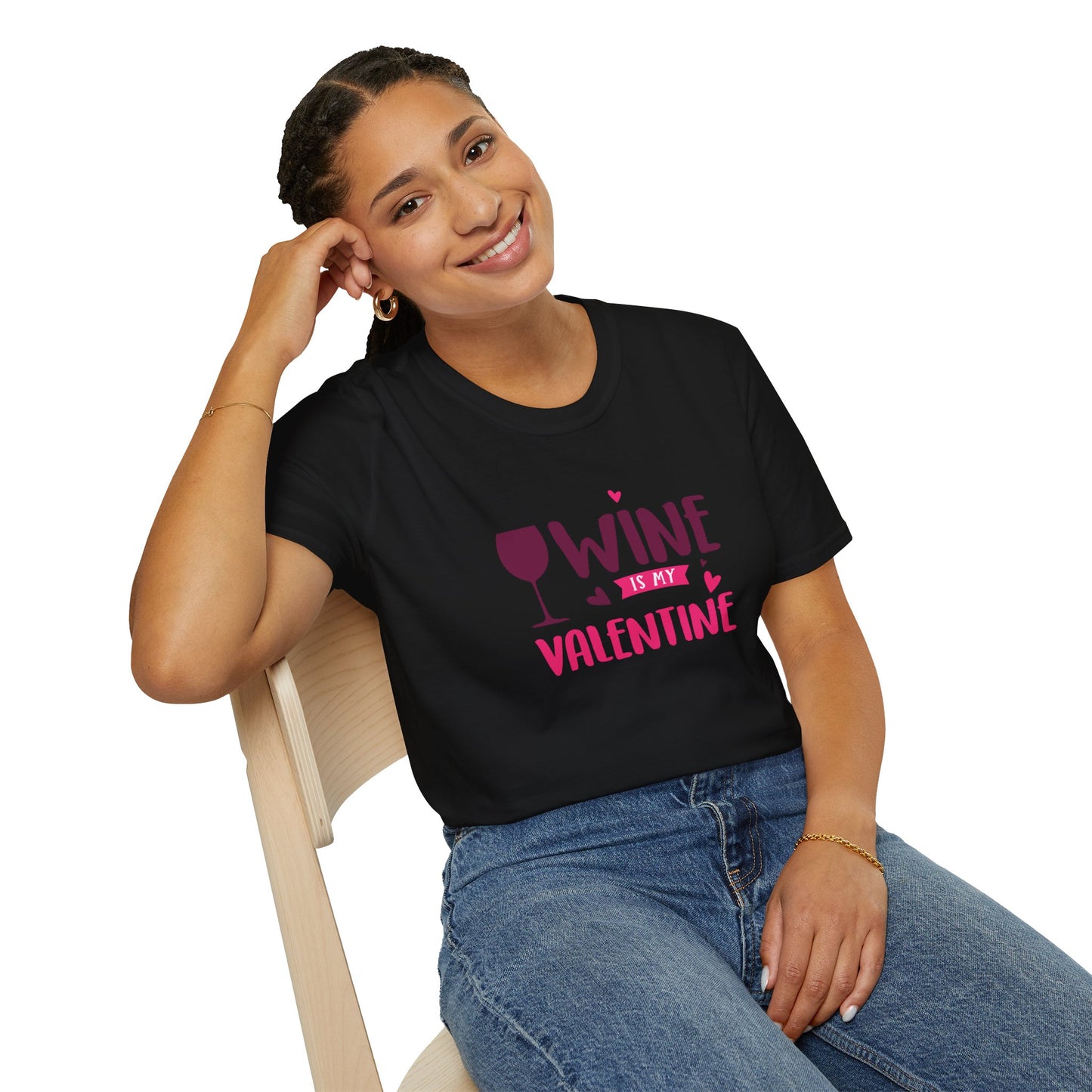 Wine is My Valentine Unisex Softstyle T-Shirt