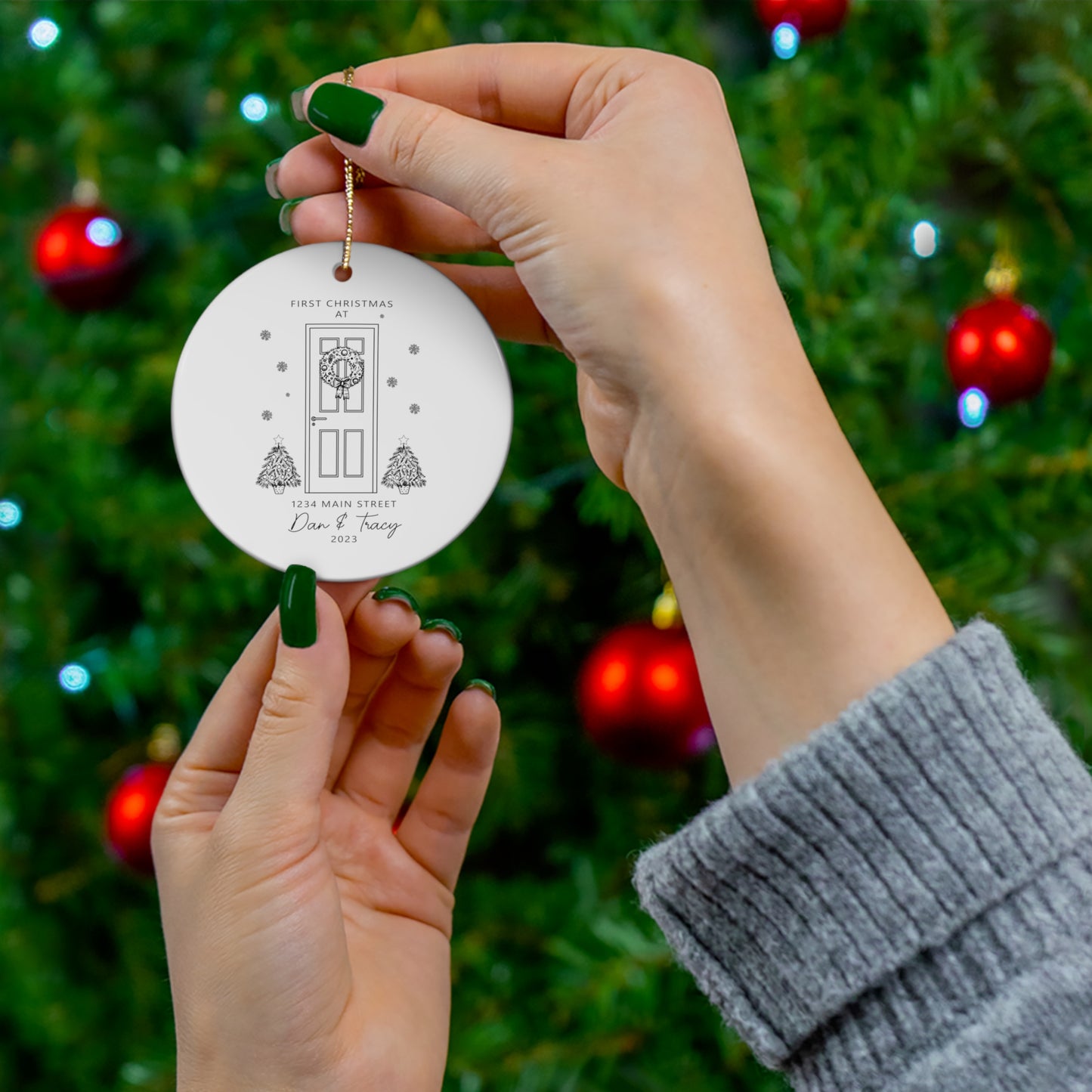 First Christmas at Home Circle Shaped Ceramic Ornament