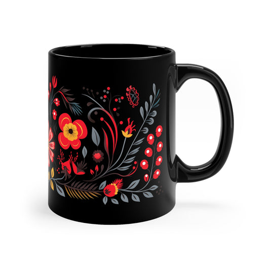 Black Floral Mug 5