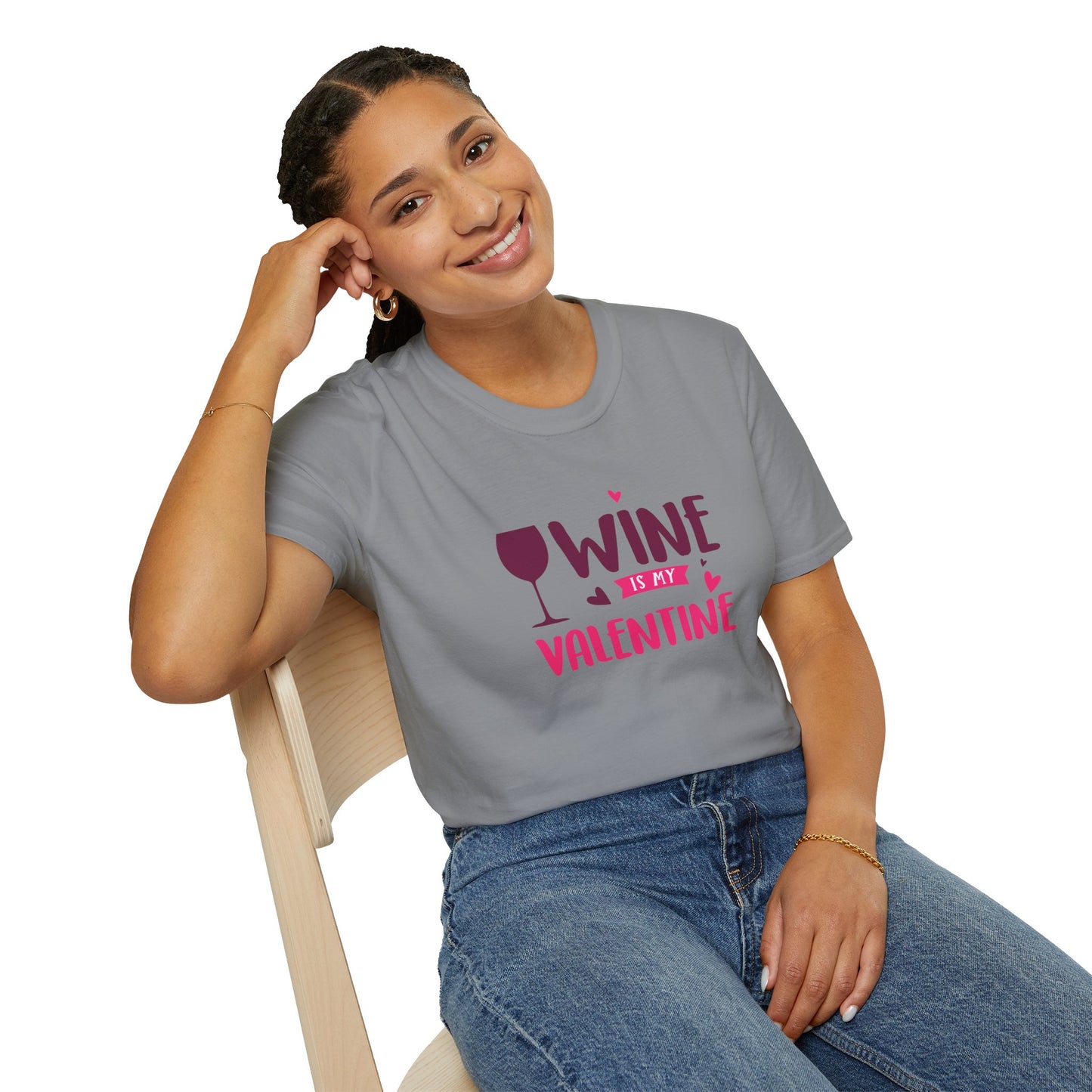 Wine is My Valentine Unisex Softstyle T-Shirt