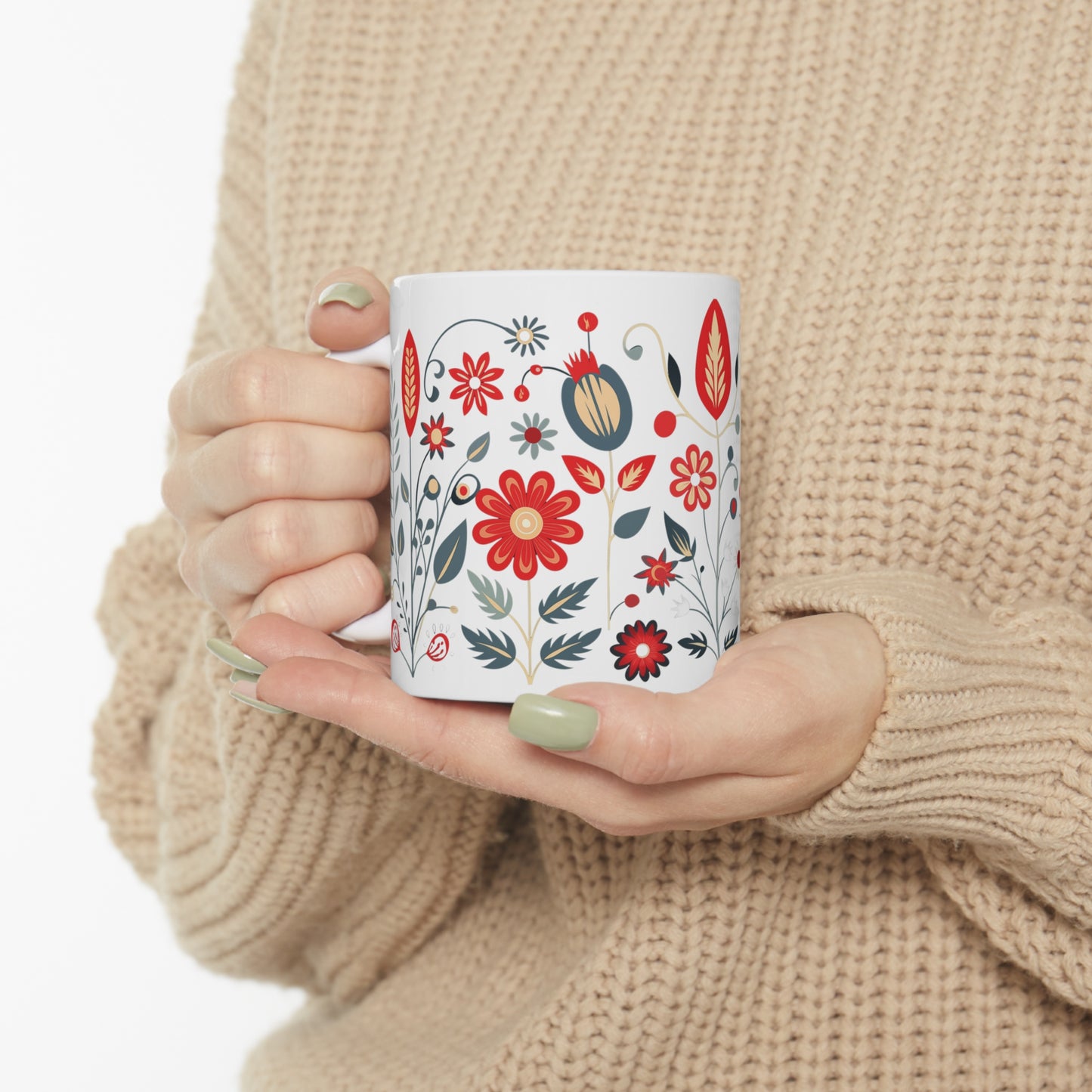 Ceramic Floral Mug 11oz